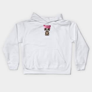 Cute Baby Sloth Wearing Pussy Hat Kids Hoodie